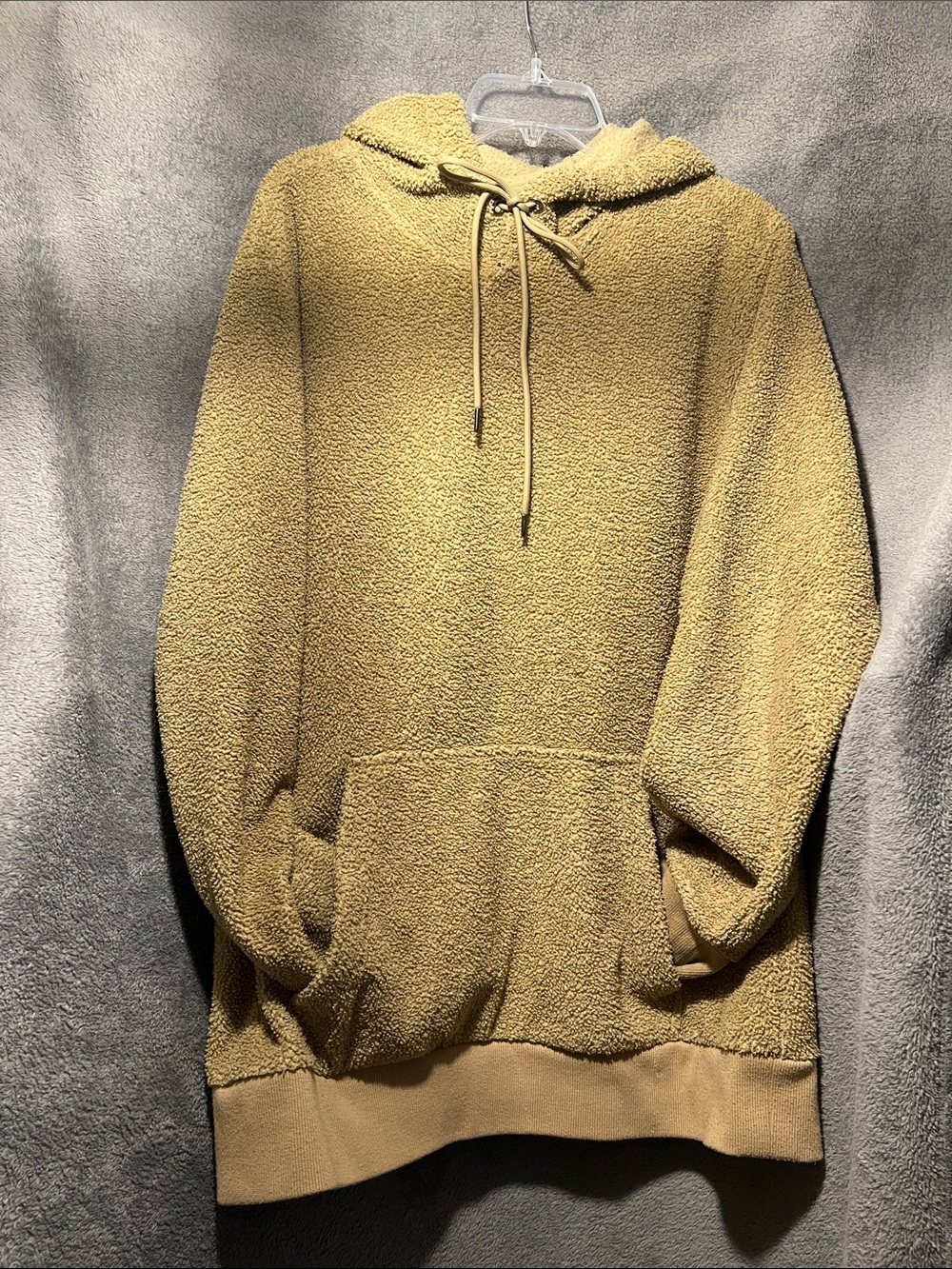 No Boundaries Mustard Fuzzy Hoodie Sweatshirt